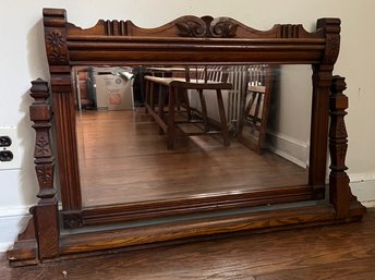 Antique Carved Wood Mirror