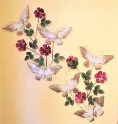 Floral & Butterfly Metal Wall Decor