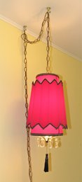 Hanging Lamp With Fabric Shade - Vintage