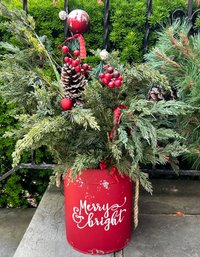 Hand Crafted Holiday Decor Merry And Bright, Faux Pine Leaves