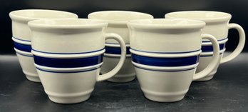 Country Crock Stoneware Stripped Mugs - 5 Pieces