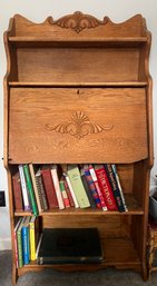 Antique Solid Wood Secretary Desk & Book Shelf