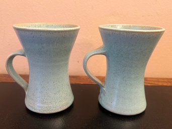 Ceramic Hourglass Shaped Mugs - 2 Piece Lot