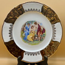 CL Bernadotte Temple Of Three Graces Czechoslovakia Gilded Gold Porcelain Plate