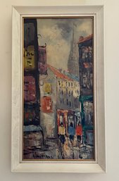 Koopman Artist Signed Parisian Street Oil Painting