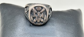 Sterling Silver Army Ring Eagle E Pluribus Unum Size 9 1/2, 0.44ozt