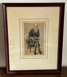 Charles Darwin Wee Blue Coo Print Framed