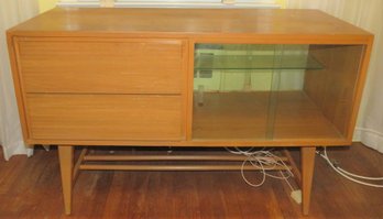 MCM Buffet With 2 Drawers And Sliding Glass Door - Vintage