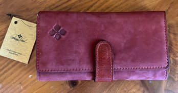 Patricia Nash Burgundy Suede Wallet - New With Tags