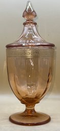 Amber Rose Glass Apothecary Urn