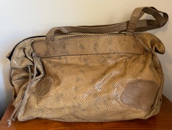 Carlos Falchi Snakeskin Leather Shoulder Bag