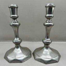 Stieff Pewter Candlestick Holders - 2 Piece Lot