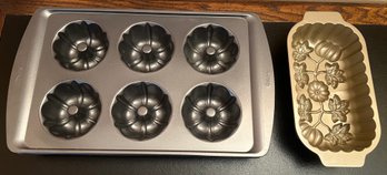 Nordic Ware Williams Sonoma Cast Aluminum Pan & Wilton Ultra-Bake Bundt Cake Pan - 3 Piece Lot