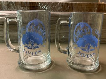 Walt Disney World Liberty Tree Tavern Glass Mugs  - 2 Pieces