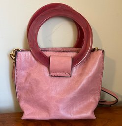 Vince Camuto Iggy Pink Cherry Blossom Leather Tote Bag With Crossbody Strap