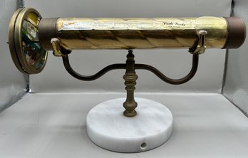 Corki Weeks Brass Kaleidoscope With Brass And Marble Stand