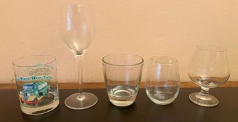 Assorted Lot Of Glasses - 5 Piece Lot