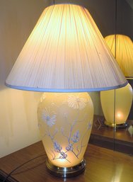 Table Lamp, Glass Lighted Base With Shade