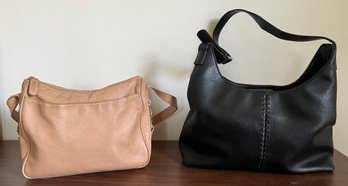 Liz Claiborne Pink Pebble Shoulder Bag & Liz Claiborne Black Pebble Shoulder Bag - 2 Piece Lot