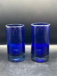 Cobalt Blue Tumbler Glasses - 6 Pieces