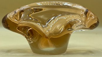 Bohemian Glass Bowl Czechoslovakia Designed