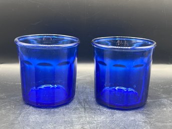 Cobalt Blue Glasses Made In France - 4 Pieces