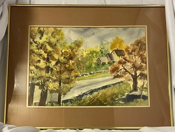 'House In The Trees' Water Color Framed