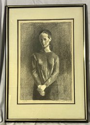 Raphael Soyer Lithograph Portrait Of Woman Signed 27/150 Framed