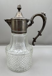 Vintage Silver Plated Cut Glass Decanter