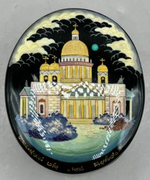 St Issacs Cathedral St Petersburg Lacquered Hand Painted Trinket Box