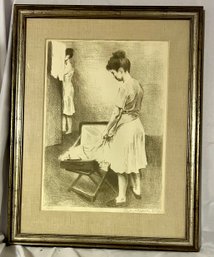 Raphael Soyer Signed Lithograph Depicting Women Packing Suit Case 63/150 Framed
