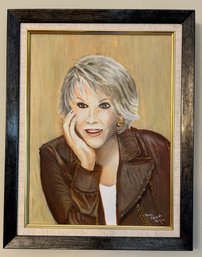 Joan Rivers Oil On Canvas Signed Karnig Alajajian 4/23  Framed