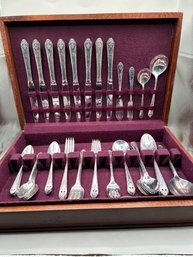 Holmes And Edwards Inlaid Silver Plated Flatware Set With Box, 76 Piece Lot