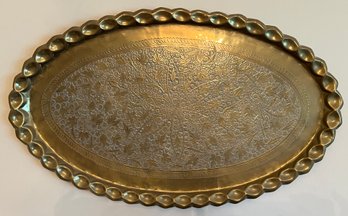 Moroccan Brass Etched Tray Wall Decor Made In India