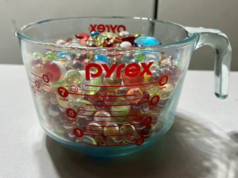 Pyrex Measuring Cup With Marbles