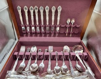 Prestige Silver Plated Flatware Set With Box, 40 Piece Lot