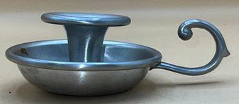 American Pewter Web Candle Holder With Base Finger Loop