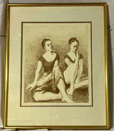 Raphael Soyer Signed Lithograph Dancers Framed 76/100