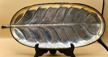 Banana Leaf Silver Plate Serving Tray
