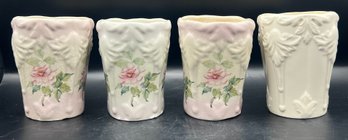 Staffordshire England Empress Ironstone Cups & Leedsware England Classical Creamware Cup - 4 Pieces
