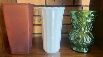 Assorted Glass Vases - 3 Piece Lot