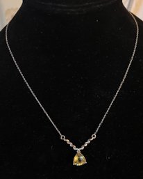 Ouro Verde Quartz & Zircon Sterling Silver Necklace - 0.18OZT