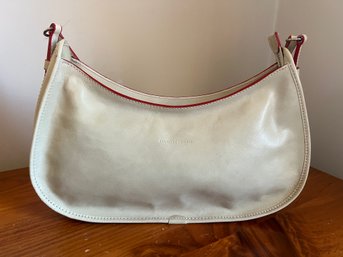 Francesco Biasia White Leather Shoulder Bag