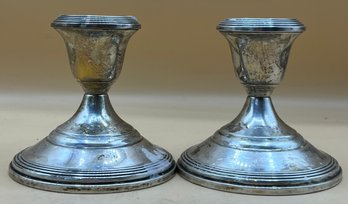 Fisher Sterling Weighted Silver Candle Stick Holder Pair