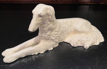 Porcelain Borzoi Dog Made In Czechoslovakia