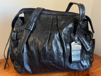 Francesco Biasia Black Leather Shoulder Bag