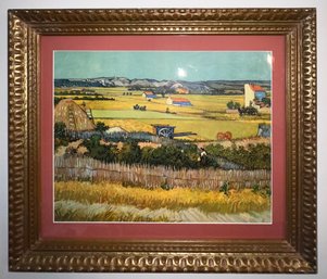 Vincent Van Gogh Signed 'The Harvest'  Framed Canvas Print