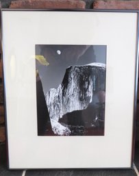 Ansel Adams Half Dome & Moon, Yosemite National Park, CA - Framed Print