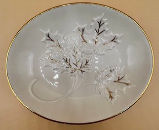 Lenox Maple Leaf Trinket Dish With 24K Gold Deco
