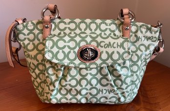 Coach Leah Optic Art Coated Canvas Convertible Bag